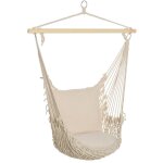 Fauteuil suspendu - outsunny - ext�rieur et int�rieur hamac balan�oire - coussins, tissage en coton - ...
