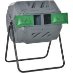 Outsunny - composteur de jardin - bac à compost pour déchets - rotatif 360° - double chambre 160 l - ... Outsunny - composteur de jardin - bac à compost pour déchets - rotatif 360° - double chambre 160 l - ...