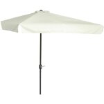 Demi parasol - parasol de balcon 5 entretoises m�tal dim. 2, 3l x 1, 3l x 2, 49h m polyester haute densit� ...