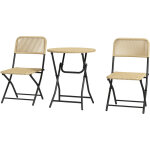 Outsunny - ensemble bistro de jardin 3 pices pliantes style cosy 2 chaises + table acier poxy noir ...