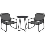 Outsunny - ensemble salon de jardin 3 pcs 2 fauteuils et table ronde gris