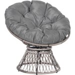 Fauteuil rond de jardin fauteuil papasan pivotant grand confort  97 x 86h cm grand coussin fourni polyester ...