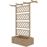 Outsunny - jardini�re avec treillis et pergola - dim. 160l x 55l x 183h cm - bois sapin pr� - huil�