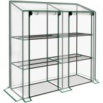 Outsunny - mini serre de jardin 3 niveaux 2 portes 6 étagères Outsunny - mini serre de jardin 3 niveaux 2 portes 6 étagères