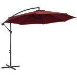 Outsunny - parasol dport octogonal inclinable manivelle pied acier  3 x 2, 5h m bordeaux