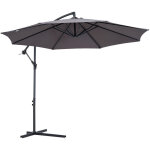 Parasol d�port� octogonal inclinable manivelle pied acier � 3 x 2, 5h m gris