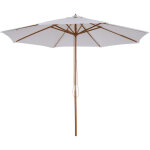 Parasol droit en bois polyester haute densit� protection solaire � 3 x 2, 5 m cr�me