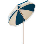 Parasol inclinable de jardin � 213 cm style vintage franges bleu beige