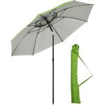 Parasol inclinable de jardin parasol de plage rond � 185 cm vert