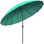 Parasol inclinable rond avec manivelle m�tal fibre de verre � 2, 55 m polyester haute densit� vert
