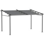 Pergola rétractable 3, 97l x 2, 95l x 2, 3h m structure alu. métal époxy polyester gris Pergola rétractable 3, 97l x 2, 95l x 2, 3h m structure alu. métal époxy polyester gris