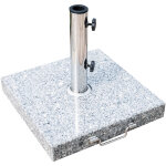 Pied / base de parasol granite gris poign�e et roulettes compatible pied parasol � 35 / 38 / 48 mm