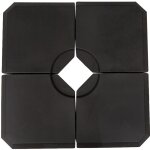 Pied de parasol lot de 4 dalles pour parasol � lester dim. tot. 100l x 100l x 9, 5h cm hdpe noir