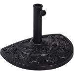 Pied de parasol base de lestage parasol demi - cercle r�sine imitation fonte motif fleur 50l x 31l x ...