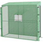 Outsunny - serre de jardin adosse serre adosse dim. 2l x 0, 8l x 2h m 2 portes zippes fentre acier ...