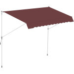 Outsunny store banne manuel r�tractable 3l x 1, 5l m auvent t�l�scopique sans per�age inclinaison et ...
