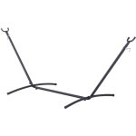 Support pied de hamac structure robuste m�tal �poxy noir hauteur r�glable 6 niveaux dim. 2, 80l x 1, ...