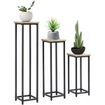 Outsunny - support pots de fleurs 3 pi�ces - lot de 3 �tag�res � fleurs - portes plantes - acier �poxy ...