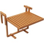 Table de balcon suspendue hauteur r�glable dim. 68l x 65l x 40. 5 - 55h cm bois de sapin verni coloris ...