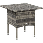 Table basse de jardin style cosy chic dim. 50l x 50l x 47h cm métal époxy résine tressée aspect rotin ... Table basse de jardin style cosy chic dim. 50l x 50l x 47h cm métal époxy résine tressée aspect rotin ...