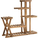 Outsunny - tag�re � fleurs en bois - porte plante bois 6 tablettes - dim. 98l x 28l x 95h cm - bois de ...