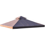 Toile de rechange pour pavillon tonnelle tente 3 x 3 m polyester haute densit� 180 g / m� chocolat