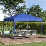 Tonnelle barnum de jardin pliant anti - uv + sac de transport acier oxford 3 x 3 x 2, 55 m bleu