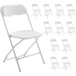 Rekkem - lot de 12 chaises pliantes blanches