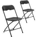 Rekkem - 2 chaises pliantes noires de rception