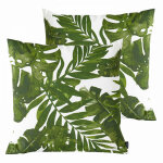 Lot de 2 coussins carrés polyester jungle 45x45x8 cm Lot de 2 coussins carrés polyester jungle 45x45x8 cm