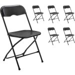 Rekkem - lot de 6 chaises pliantes noires de réception Rekkem - lot de 6 chaises pliantes noires de réception