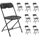 Rekkem - lot de 8 chaises pliante noire
