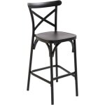 Oviala - chaise haute de terrasse noire en aluminium