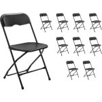 Rekkem - chaises pliantes noires de rception lot de 10