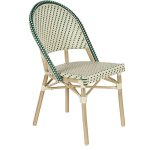 Oviala - chaise de terrasse bistrot parisien en aluminium et rotin vert foncé Oviala - chaise de terrasse bistrot parisien en aluminium et rotin vert foncé