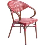 Oviala - fauteuil de bistrot parisien en aluminium rouge