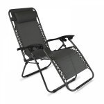 Fauteuil de jardin pliant relax gris