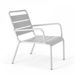 Oviala - fauteuil de jardin bas relax acier blanc - palavas Oviala - fauteuil de jardin bas relax acier blanc - palavas