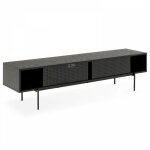 Meuble tv 180 cm style indus bois noir