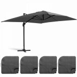 Parasol d�port� 3x4m et 4 dalles � remplir aluminium gris