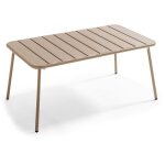 Table basse de jardin acier taupe 90 x 50 cm - palavas