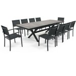 Table extensible en aluminium et c�ramique 10 chaises gris - tivoli