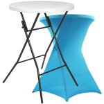 Rekkem - table haute pliante et housse bleue