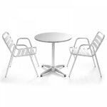 Table de jardin ronde en aluminium 2 places