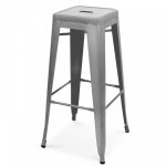 Oviala - tabouret de bar en m�tal gris mat