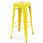 Tabouret de bar en m�tal jaune mat