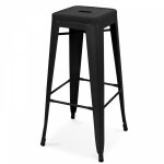Oviala - tabouret de bar en m�tal noir mat