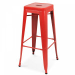 Tabouret de bar en m�tal rouge mat