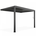 Pergola bioclimatique adoss�e aluminium 3 x 4 x 2. 5 m