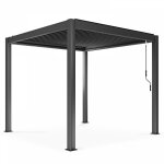 Pergola bioclimatique autoport�e gris 3 x 3 x 2. 5 m